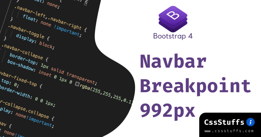 Changing Bootstrap 4 Navbar Collapse Breakpoint - CssStuffs.com